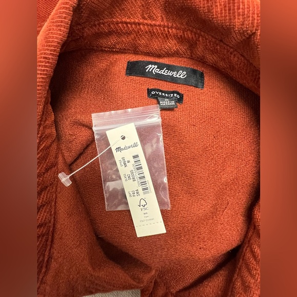 Madewell NWT Stretch Twill Oversized Corduroy Shirt Jacket Size M - Picture 8 of 13